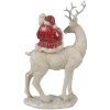 Clayre & Eef 6PR3955 Décoration de Noël statue de Père Noël rouge blanc 20x9x31 cm