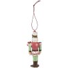 Clayre & Eef 6PR3996 Décoration Pendentif Casse-Noisette Rouge Blanc 5x3x12 cm