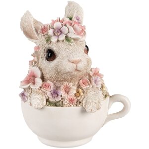 Clayre & Eef 6PR4895 Déco Lapin Gris Rose...