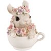 Clayre & Eef 6PR4895 Déco Lapin Gris Rose 13x10x15 cm