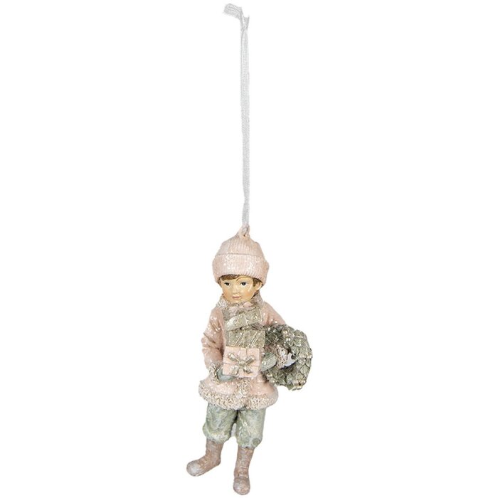 Clayre & Eef 6PR4916 Pendentif décoratif Enfant rose 5x4x11 cm