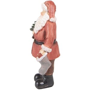 Clayre & Eef 6PR4933 Décoration de Noël statue de Père Noël rouge 17x13x40 cm