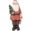 Clayre & Eef 6PR4933 Décoration de Noël statue de Père Noël rouge 17x13x40 cm