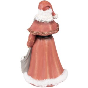 Clayre & Eef Décoration de Noël Statue du Père Noël rouge, blanc 16x16x31 cm