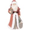 Clayre & Eef Décoration de Noël Statue du Père Noël rouge, blanc 16x16x31 cm