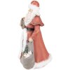 Clayre & Eef Décoration de Noël Statue du Père Noël rouge, blanc 16x16x31 cm