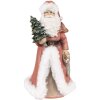 Clayre & Eef Décorations de Noël Statue du Père Noël rouge, blanc 14x12x23 cm