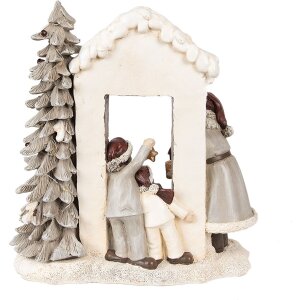 Clayre & Eef 6PR4950 Décorations de Noël Père Noël LED blanc rouge 22x10x23 cm