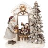 Clayre & Eef 6PR4950 Décorations de Noël Père Noël LED blanc rouge 22x10x23 cm