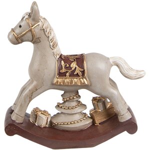 Clayre & Eef 6PR4970 Décoration Cheval à bascule Gris 11x3x11 cm