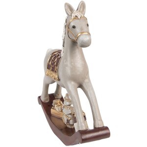 Clayre & Eef 6PR4971 Décoration Cheval à bascule Gris 18x4x18 cm