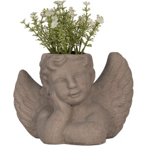 Clayre & Eef 6TE0401S Pot de fleurs pour intérieur Ange Gris 23x13x17 cm