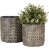 Clayre & Eef 6TE0494L Pot de fleurs pour intérieur Gris Ø 18x17 cm