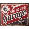 Clayre & Eef 6Y5201 Plaque de texte rouge 25x1x20 cm Garage 7-24