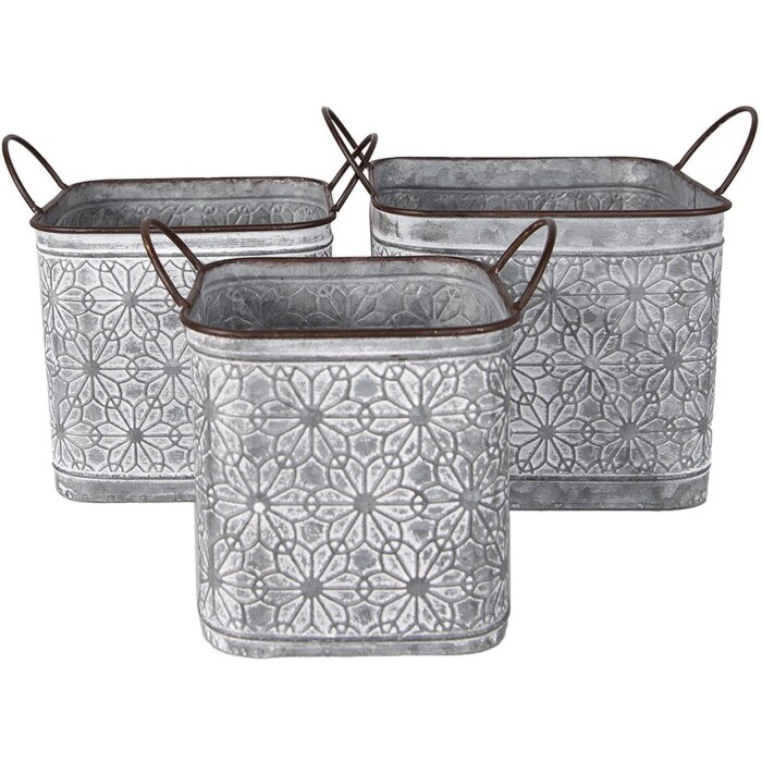 Clayre & Eef 6Y5461 Set de pots de fleurs pour lintérieur (3 pièces)