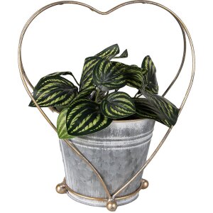 Clayre & Eef 6Y5469 Porte-plantes Gris Doré 25x16x29 cm