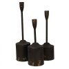 Clayre & Eef 6Y5474 Bougeoir (set de 3) Noir Ø 9x35 - Ø 9x30 - Ø 9x25 cm