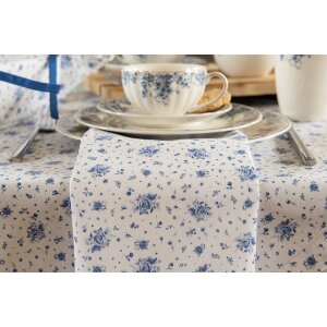 Clayre & Eef BRB43 Serviettes Coton Set de 6 Beige, Bleu 40x40 cm