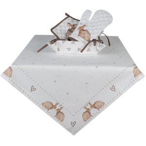 Clayre & Eef BSLC01 Nappe Beige Marron 100x100 cm