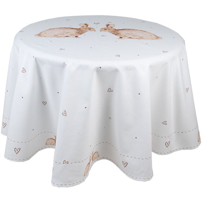 Clayre & Eef BSLC07 Nappe Beige Marron Ø 170 cm