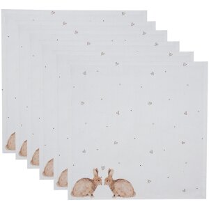 Clayre & Eef BSLC43 Serviettes Coton Set de 6 Beige...