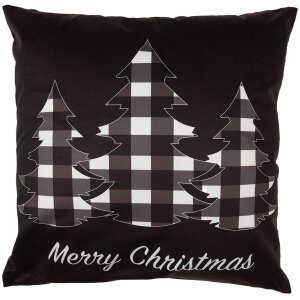 Clayre & Eef BWX23 Housse de coussin noir blanc Merry...