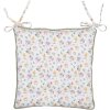 Clayre & Eef CFL29 Coussin de chaise motif floral blanc vert 40x40x4 cm