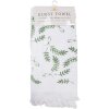 Clayre & Eef CT027 Serviette dinvité blanc vert 40x66 cm