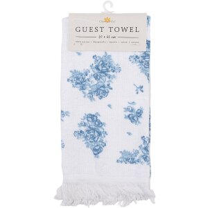 Clayre & Eef CTBRB Serviette dinvité Blanc Bleu 40x66 cm