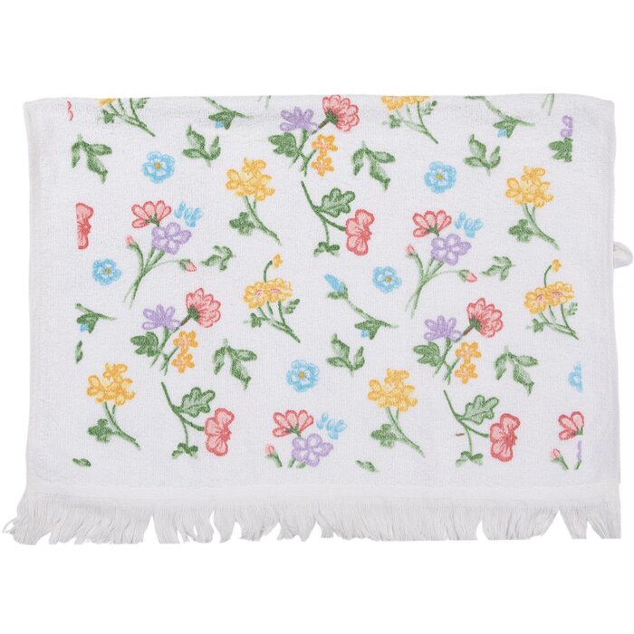 Clayre & Eef CTCFL Serviette dinvité Blanc Jaune 40x66 cm