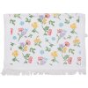 Clayre & Eef CTCFL Serviette dinvité Blanc Jaune 40x66 cm