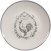 Clayre & Eef DFRDP Vaisselle Assiette plate blanche grise Ø 20x2 cm