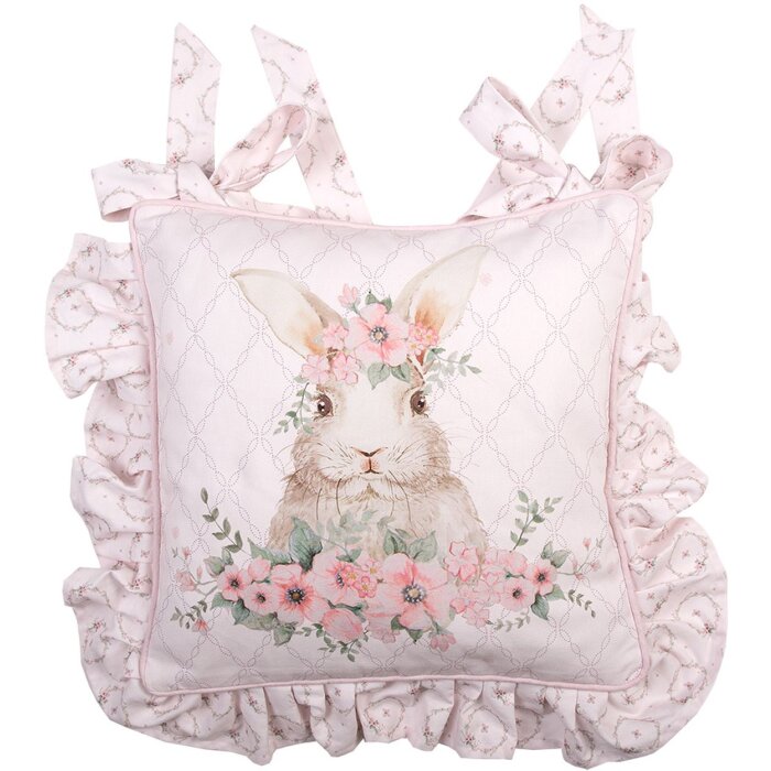 Clayre & Eef FEB25-1 Housse de coussin Coussin dassise 40x40 cm Rose Coton