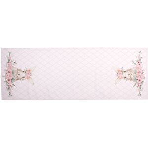 Clayre & Eef FEB64-1 Chemin de table rose 50x140 cm