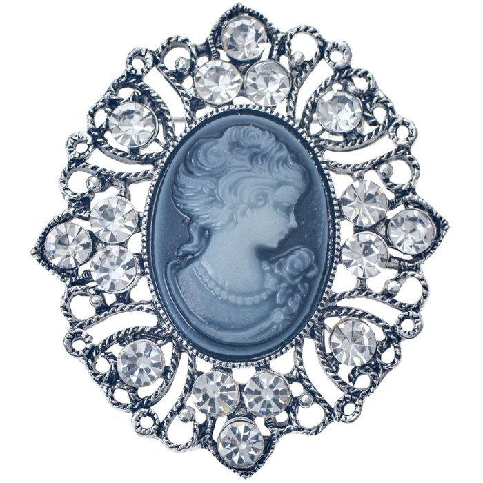 Juleeze JZPI0085 Broche camée gris