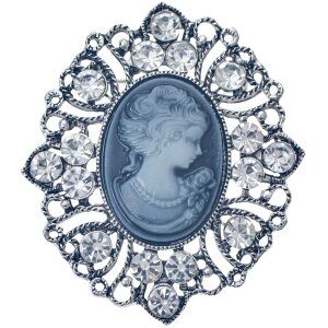 Juleeze JZPI0085 Broche camée gris