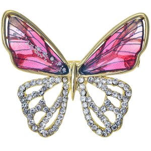 Juleeze JZPI0089 Broche papillon rose