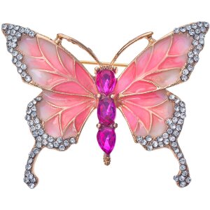 Juleeze JZPI0092 Broche papillon rose