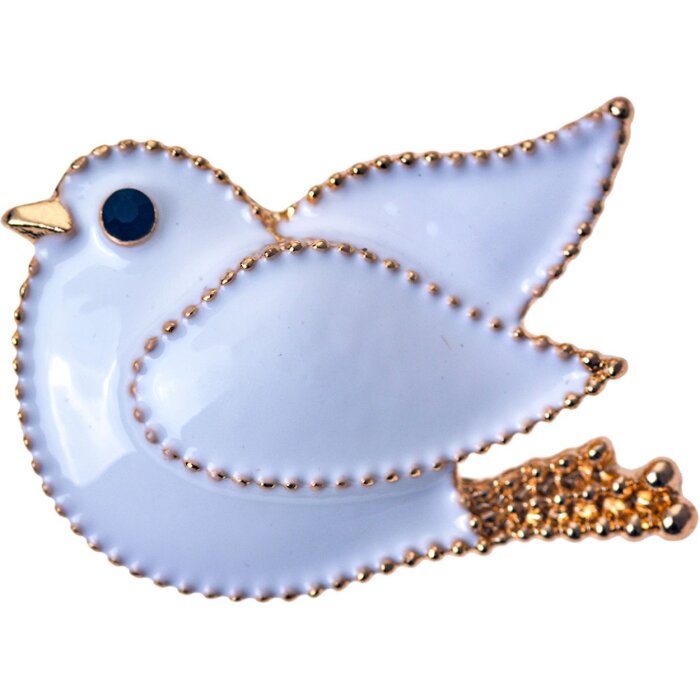 Juleeze JZPI0096 Broche oiseau blanc