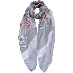 Juleeze JZSC0684G Écharpe Femme Motif Gris 85x180 cm