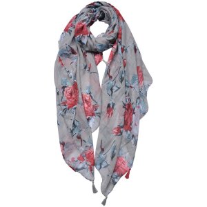 Juleeze JZSC0690G Écharpe Femme Motif Gris 90x180 cm