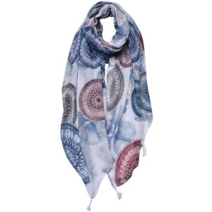 Juleeze JZSC0691BL Écharpe Femme Motif Bleu 90x180 cm