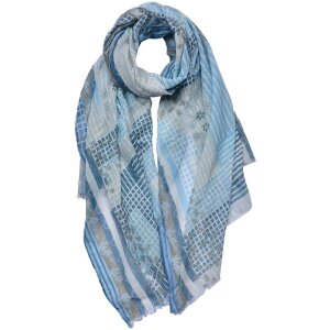 Juleeze JZSC0703 Écharpe Femme Motif Bleu 70x180 cm