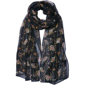 Juleeze JZSC0713Z Écharpe Femme Motif Noir 50x160 cm