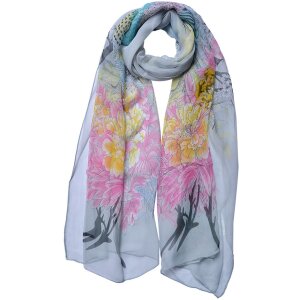 Juleeze JZSC0724G Écharpe Femme Motif Gris 50x160 cm