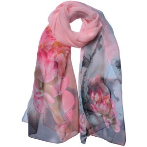 Juleeze JZSC0725P Écharpe Femme Motif Rose 50x160 cm