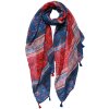 Juleeze JZSC0732 Écharpe Femme Motif Bleu, Rouge 90x180 cm