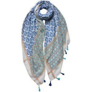 Juleeze JZSC0735BL Écharpe Femme Motif Bleu, Vert,...