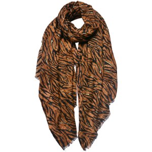 Juleeze JZSC0745CH Écharpe Femme Motif Marron,...