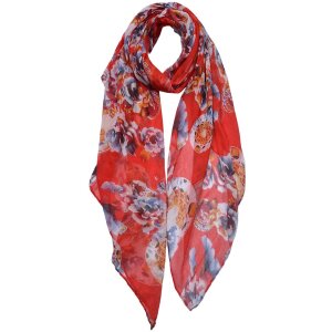 Juleeze JZSC0753R Écharpe Femme Motif Rouge, Blanc...